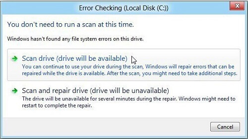 Errore in Windows 8/10