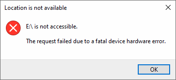 La richiesta fallito dovuto ad un fatal dispositivo hardware errore