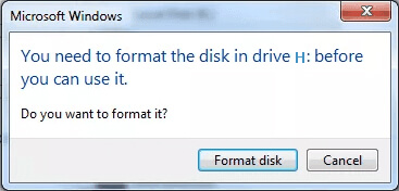 il volume non contiene un file system riconosciuto