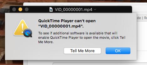 QuickTime Player Non Riesce ad Aprire MP4
