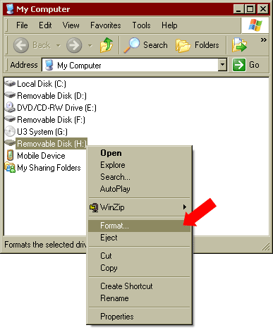 Formattare la scheda di memoria utilizzando un PC Windows2