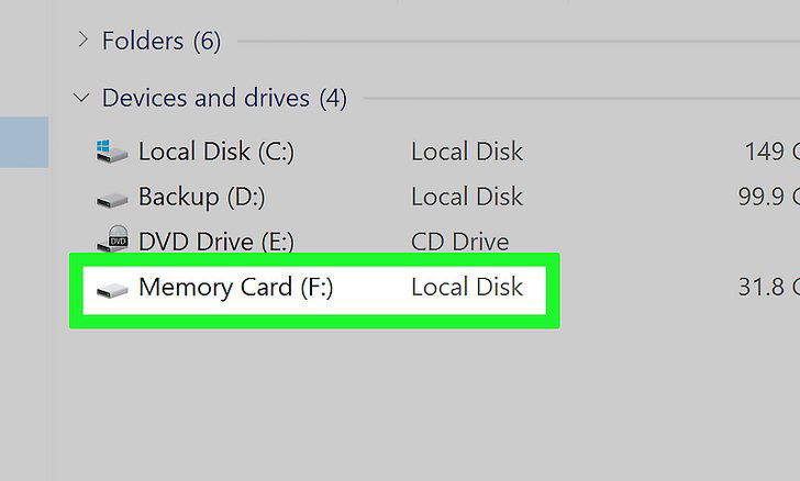 Formattare la scheda di memoria utilizzando un PC Windows1