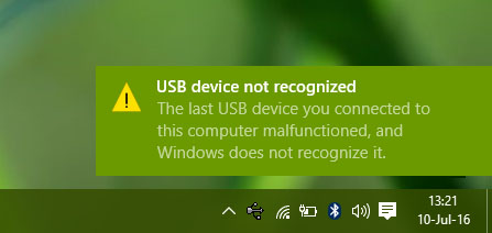 USB Dispositivo (Dispositivo Descrittore Richiesta Fallito)