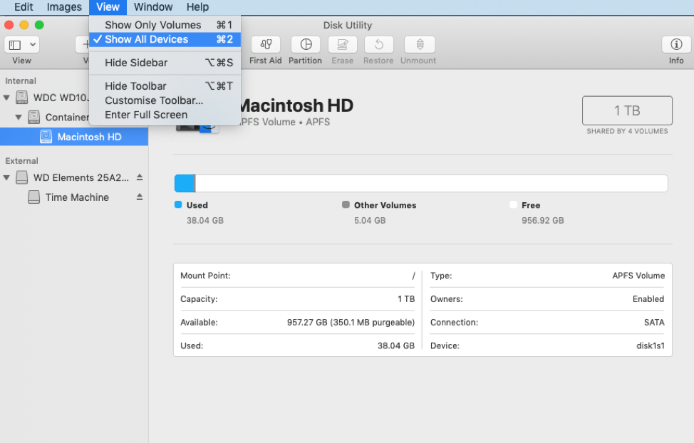 Abilita l'opzione di visibilità del esterno hard drive2