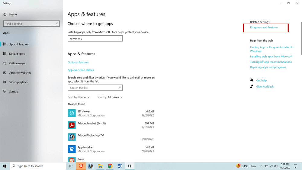 Reinstallazione di Media Player