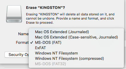 dell'Utilità Disco FAT32 in grigio su Mac problema