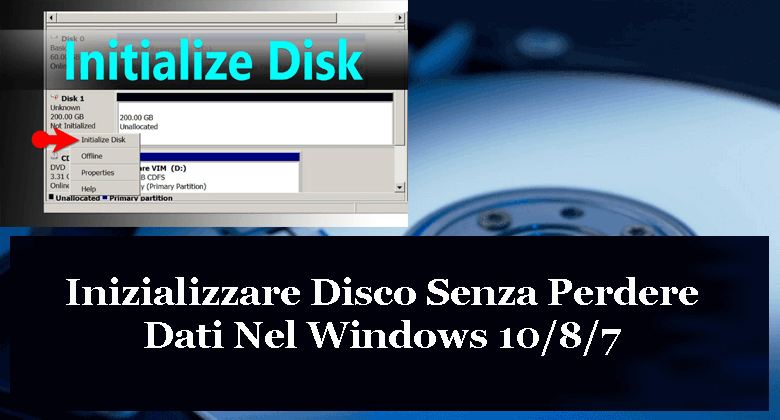 inizializzare disco senza perdere dati Windows 10