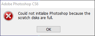Non potrebbe Inizializza Photoshop Perché Il Graffio Dischi sono pieni