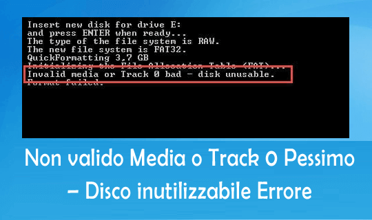 Non valido Media o Track 0 Pessimo – Disco inutilizzabile Errore