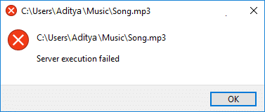 orrezione dell'esecuzione del server non riuscita Windows Media Player Windows 10/11