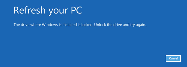 L'unità in cui è installato Windows è bloccata