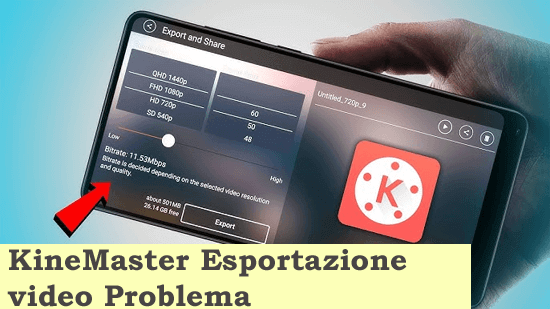 problemi di esportazione video di KineMaster