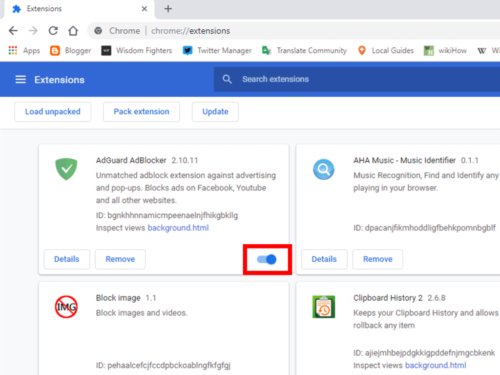 correggi l'errore "Image Not Available"