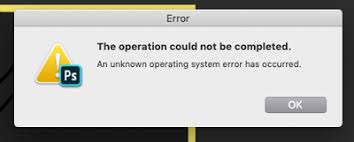 errore di Photoshop the Operation Could Not Be Completed